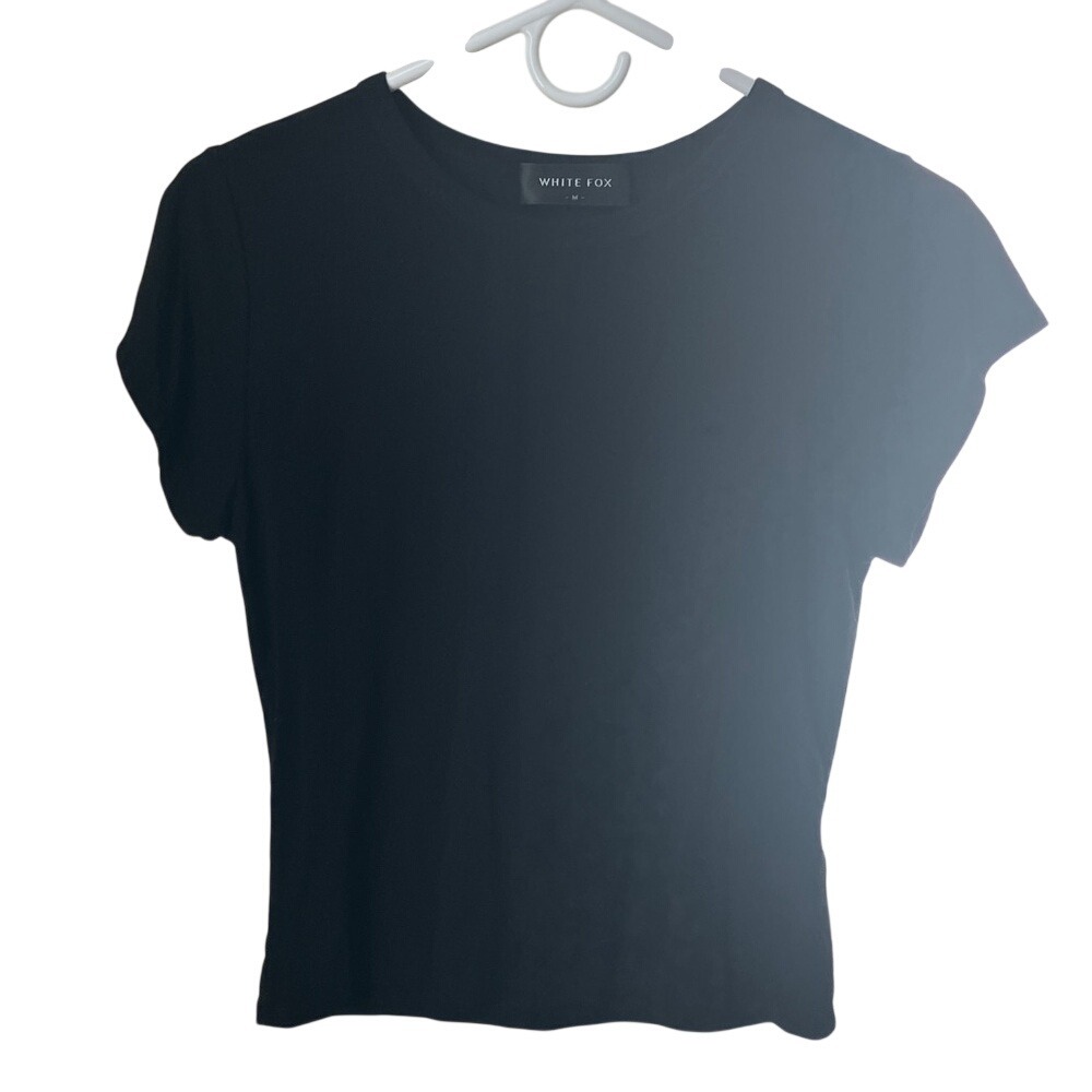 White Fox Black T-Shirt